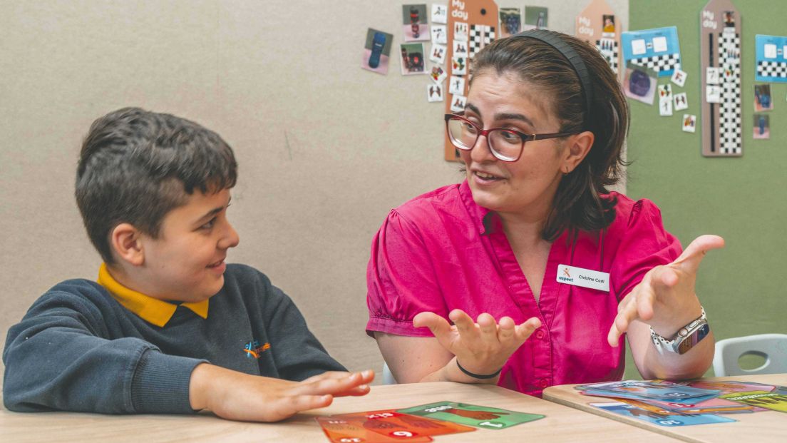 Teacher and student practice counting